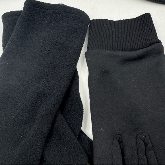 2 SETS Lands' End Black Polartec Fleece Beanie Snuggler Hat and Casual Gloves OS - Picture 14 of 14